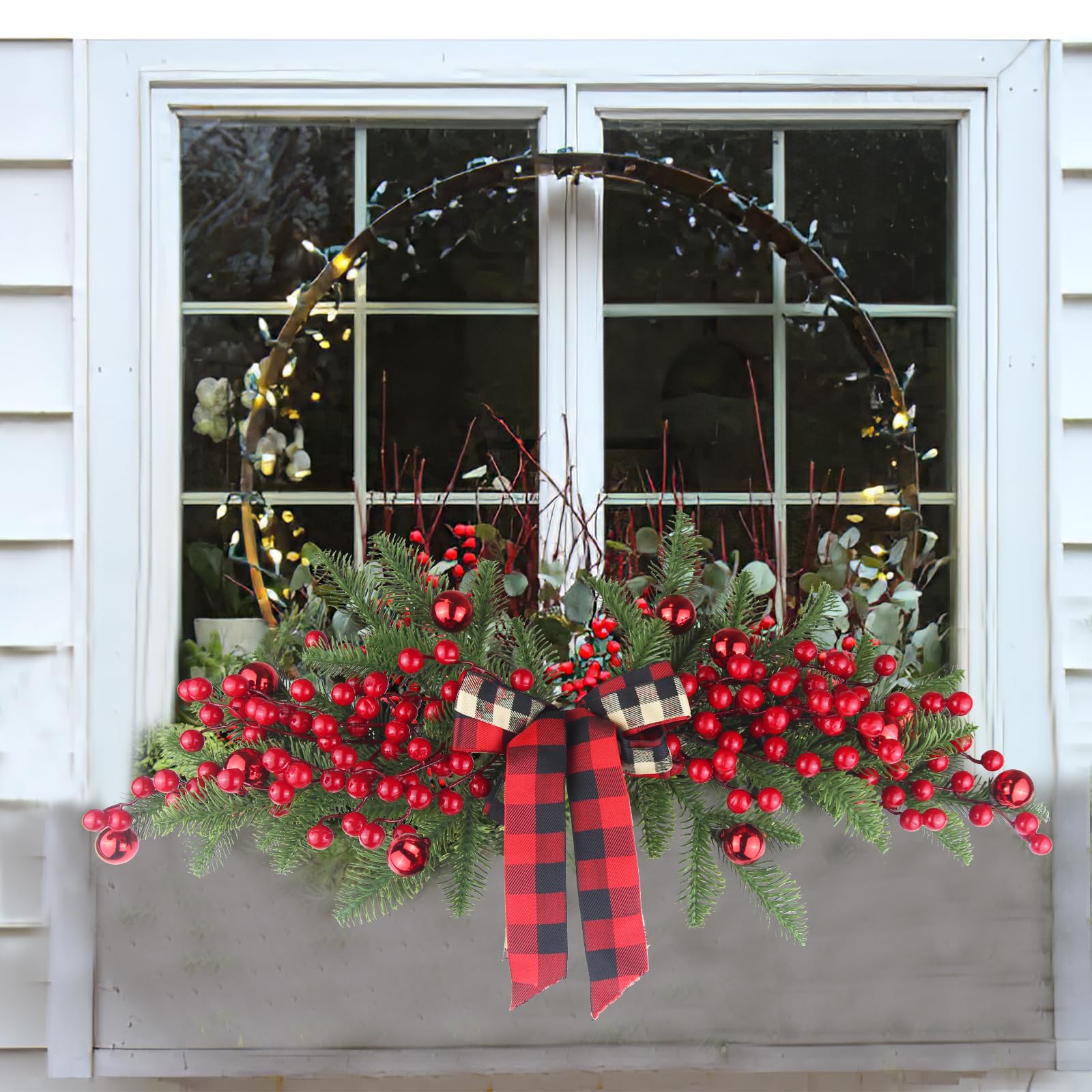 Amazon.com: CITYES Christmas Swag Decoration Floral Swag with